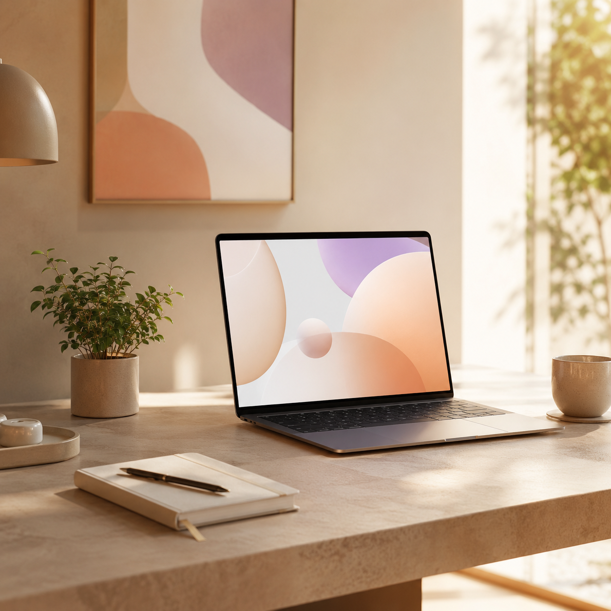 Creative developer workspace visual